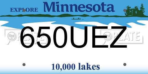 650UEZ Minnesota License Plate
