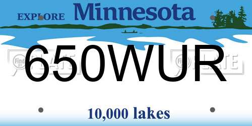 650WUR Minnesota License Plate