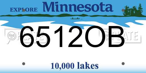 6512OB Minnesota License Plate