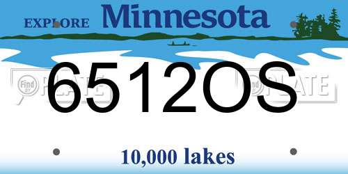 6512OS Minnesota License Plate