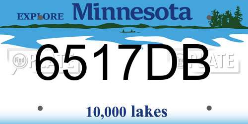 6517DB Minnesota License Plate
