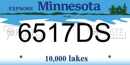 6517DS Minnesota License Plate