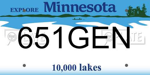 651GEN Minnesota License Plate