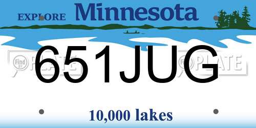 651JUG Minnesota License Plate