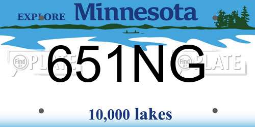 651NG Minnesota License Plate