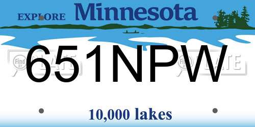 651NPW Minnesota License Plate