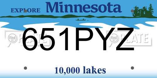 651PYZ Minnesota License Plate