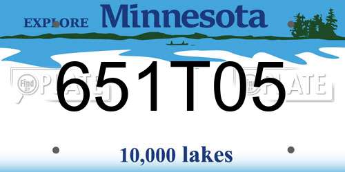 651T05 Minnesota License Plate