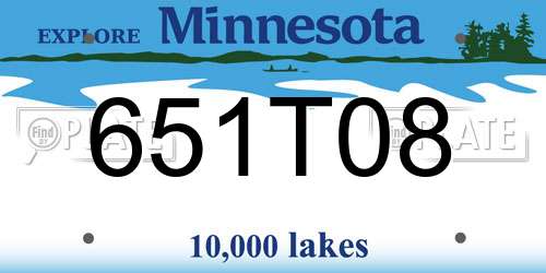651T08 Minnesota License Plate
