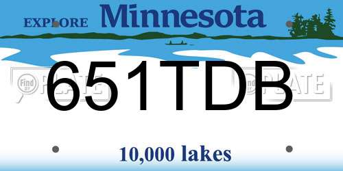 651TDB Minnesota License Plate