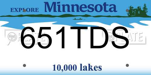 651TDS Minnesota License Plate