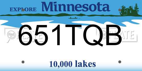 651TQB Minnesota License Plate