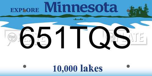 651TQS Minnesota License Plate