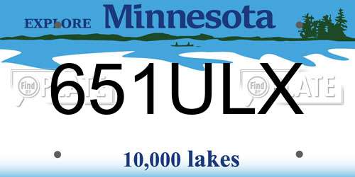 651ULX Minnesota License Plate