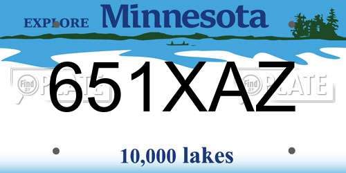 651XAZ Minnesota License Plate