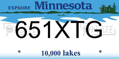 651XTG Minnesota License Plate