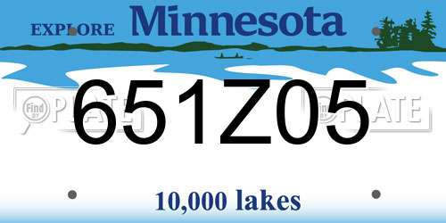 651Z05 Minnesota License Plate