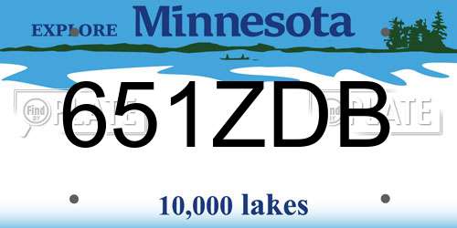 651ZDB Minnesota License Plate