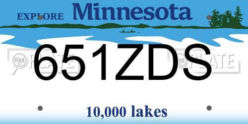 651ZDS Minnesota License Plate