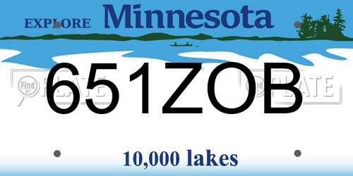 651ZOB Minnesota License Plate