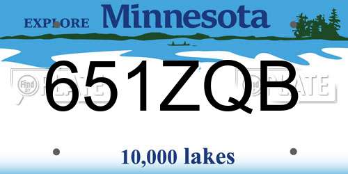 651ZQB Minnesota License Plate