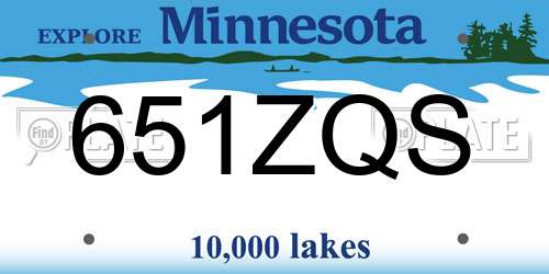 651ZQS Minnesota License Plate