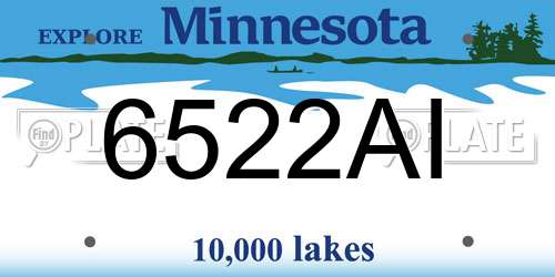 6522AI Minnesota License Plate