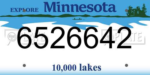 6526642 Minnesota License Plate