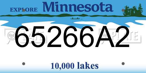 65266A2 Minnesota License Plate