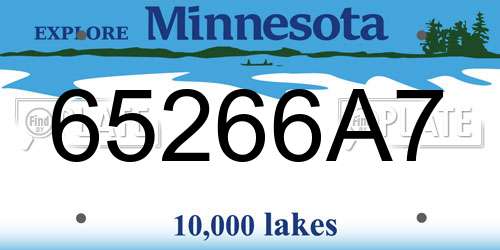 65266A7 Minnesota License Plate