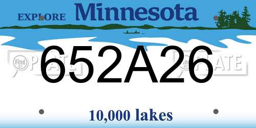 652A26 Minnesota License Plate