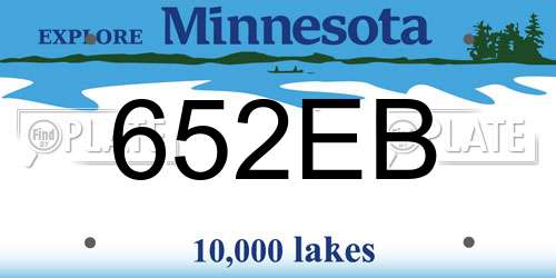 652EB Minnesota License Plate