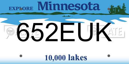 652EUK Minnesota License Plate