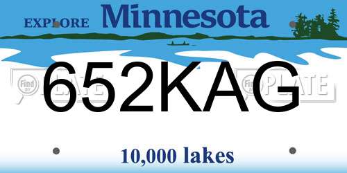 652KAG Minnesota License Plate