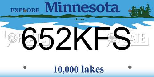 652KFS Minnesota License Plate