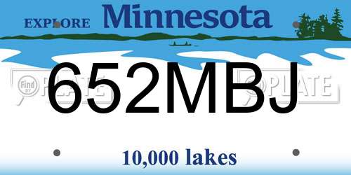 652MBJ Minnesota License Plate