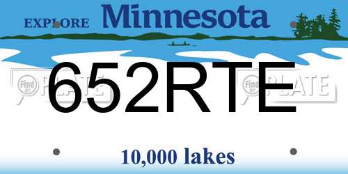 652RTE Minnesota License Plate