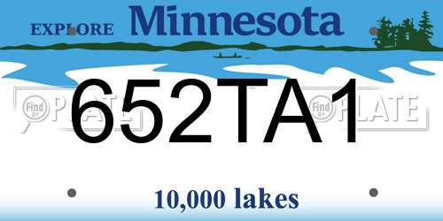 652TA1 Minnesota License Plate