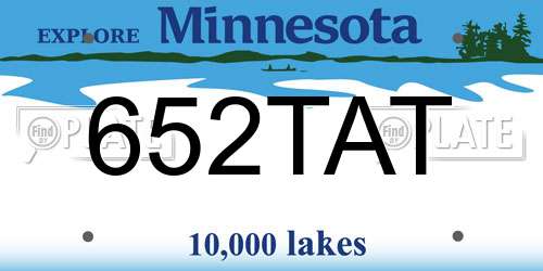 652TAT Minnesota License Plate