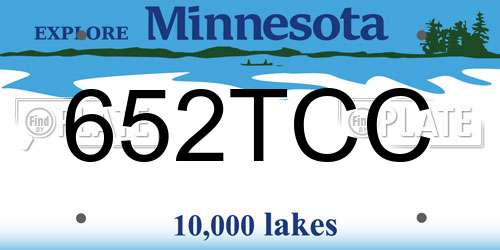 652TCC Minnesota License Plate