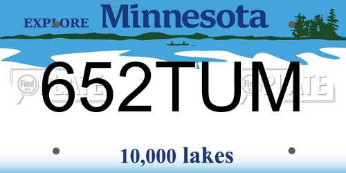 652TUM Minnesota License Plate