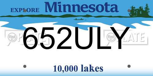 652ULY Minnesota License Plate