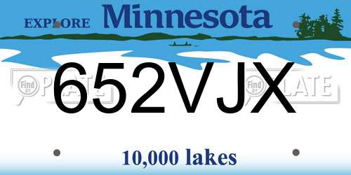652VJX Minnesota License Plate