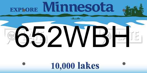 652WBH Minnesota License Plate