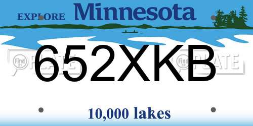652XKB Minnesota License Plate