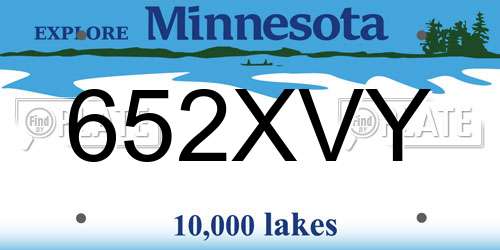 652XVY Minnesota License Plate