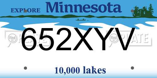 652XYV Minnesota License Plate