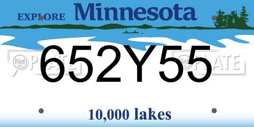 652Y55 Minnesota License Plate