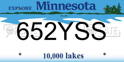 652YSS Minnesota License Plate