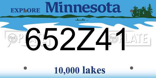 652Z41 Minnesota License Plate